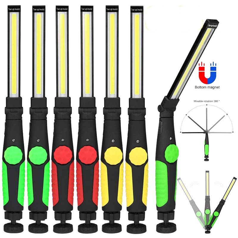 COB LED Taschenlampe Magnetische Arbeit Licht USB Aufladbare Taschenlampe Haken Tragbare Laterne Inspektion Licht Camping Auto Reparatur Lampe
