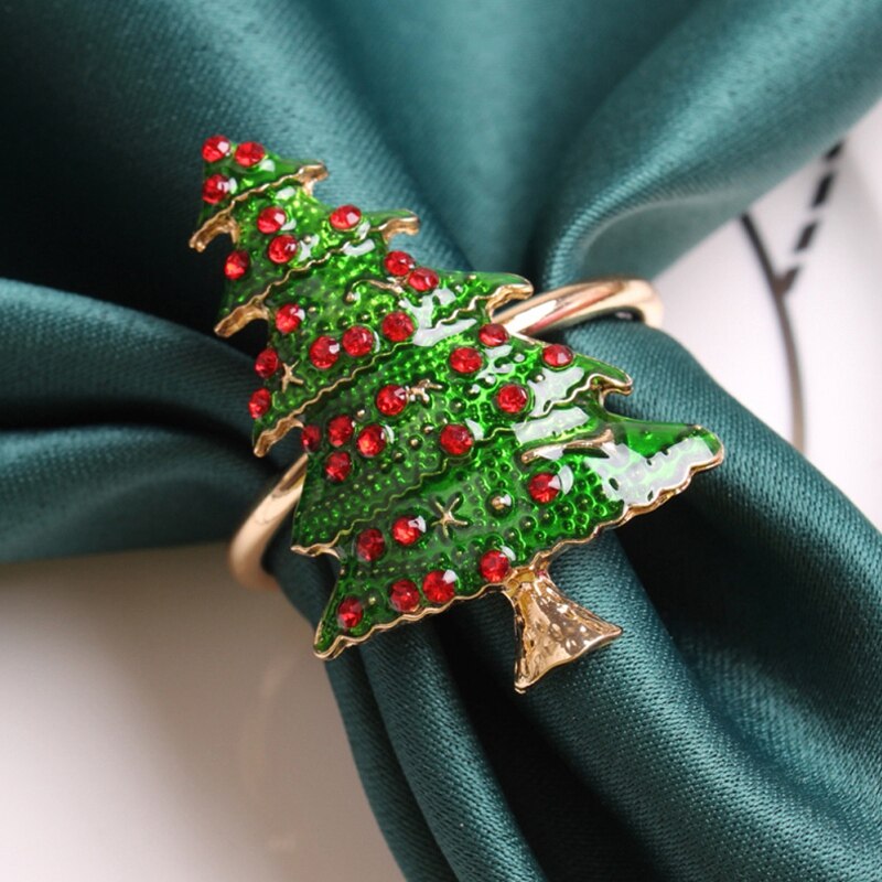 8 Stuks Van High-End Hotel Set Tafel Kerstboom Servetring Wedding Party Servet Decoratie Ring Gesp