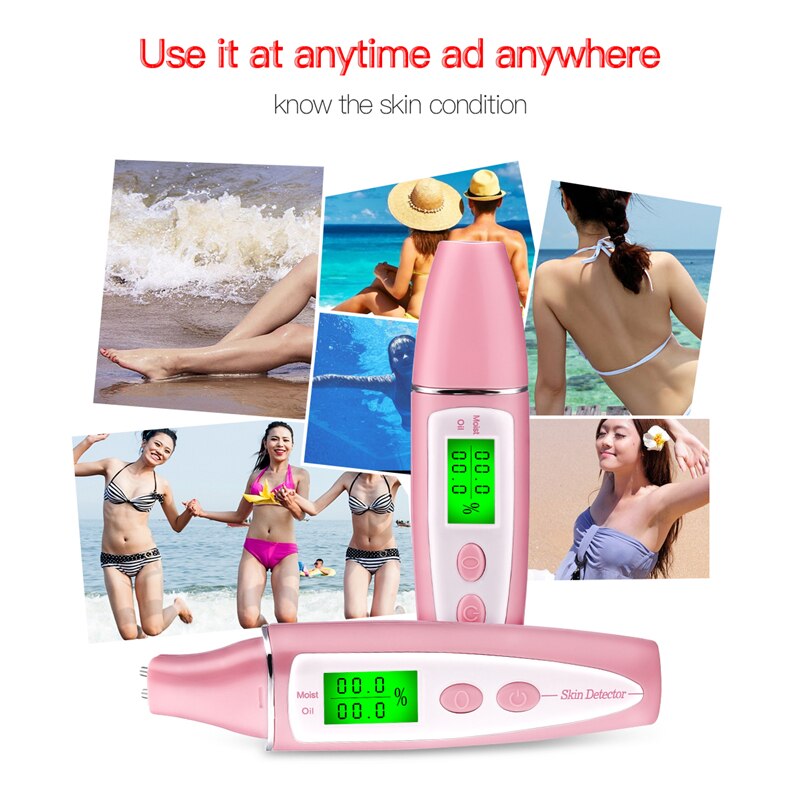 High Presicion LCD Display Body Skin Analyzer Moisture Oil Water Tester Meter Health Monitor Face Care Skin Tester Moisture