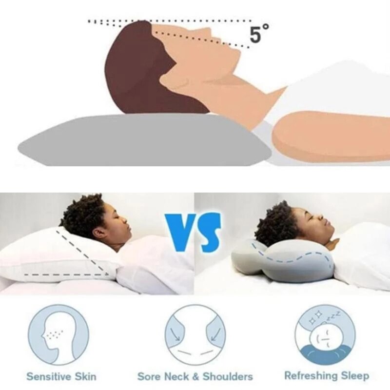 1Pc Foam Soft All-round Sleep Pillow Neck Support Butterfly Shaped Ergonomic Pillow