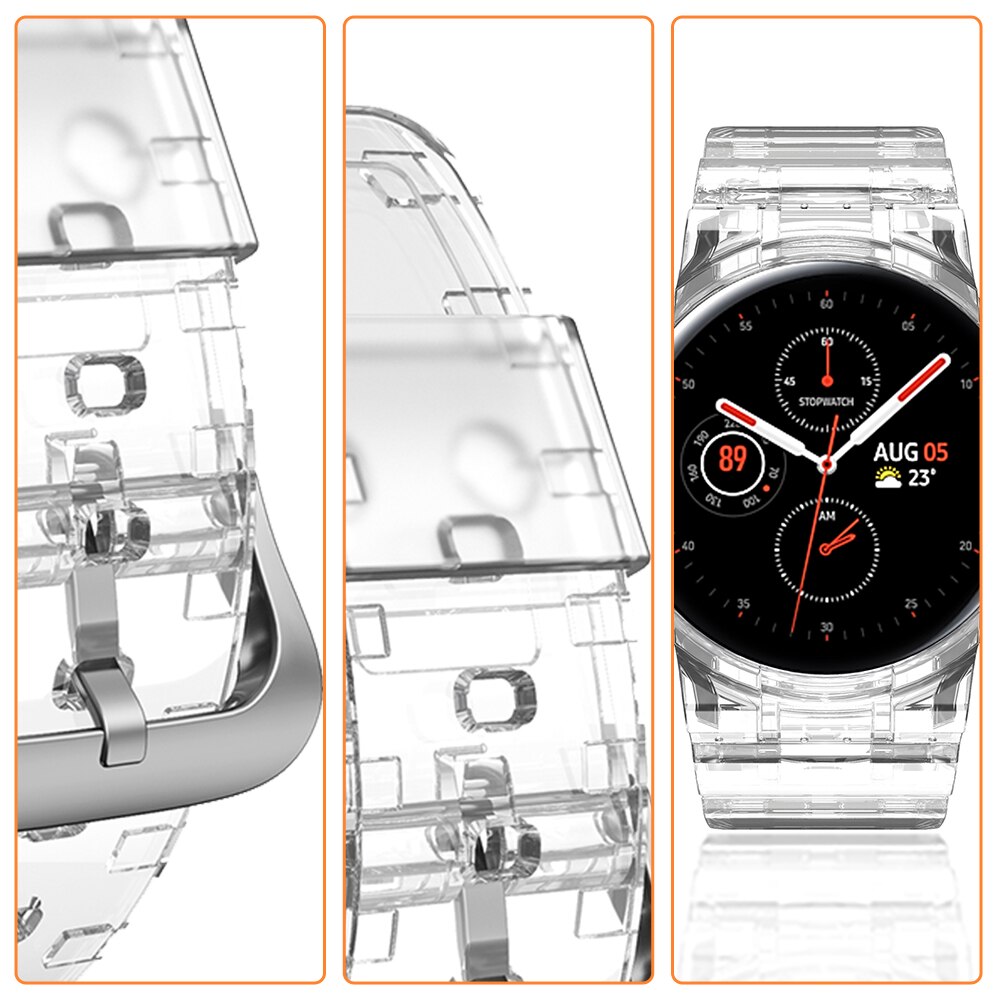 Anbest Duidelijk Horloge Band Met Beschermende Case Vervanging Voor Samsung Galaxy Actieve 2 44Mm Soft Tpu Voor Galaxy actieve 2