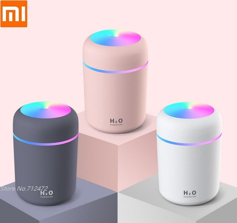 Voor Xiaomi Kleurrijke Nachtlampje Cup Luchtbevochtiger Usb Auto Thuis Luchtreiniger 300Ml Hydrateren Bevochtigen