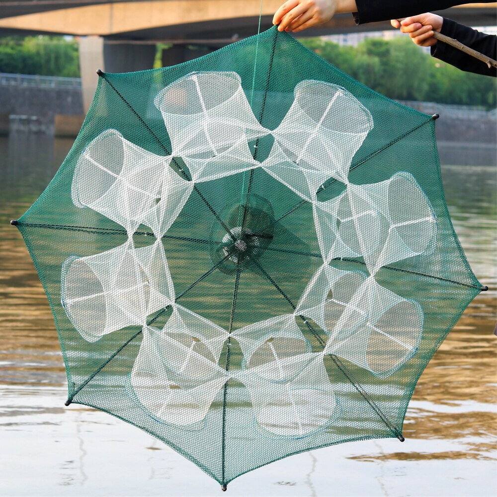 Newest Fish trap 4/6/6/12/10/16/20 Holes Automatic Folding Fishing Net Carp Shrimp Crab Baits fish Fishing Equipment