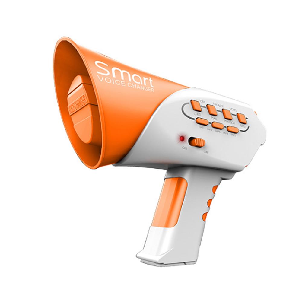 Mini horn sjove børnelegetøj 7 forskellige stemmer smart voice changer højttaler børn uddannelse klingende legetøj stemme skiftende horn: Orange
