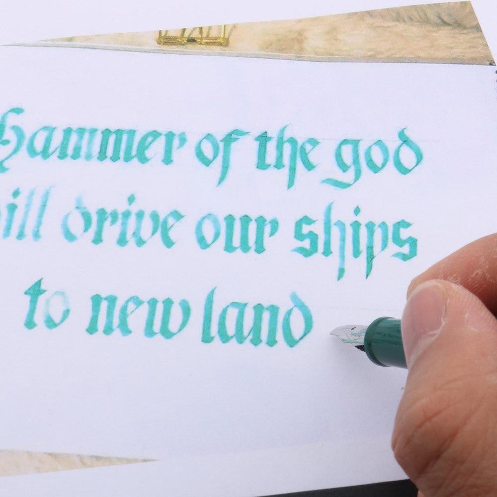 992 parallel Fountain Pen Duckbill Gothic art Flower Flat plastic Dark green Office school supplies ink pens