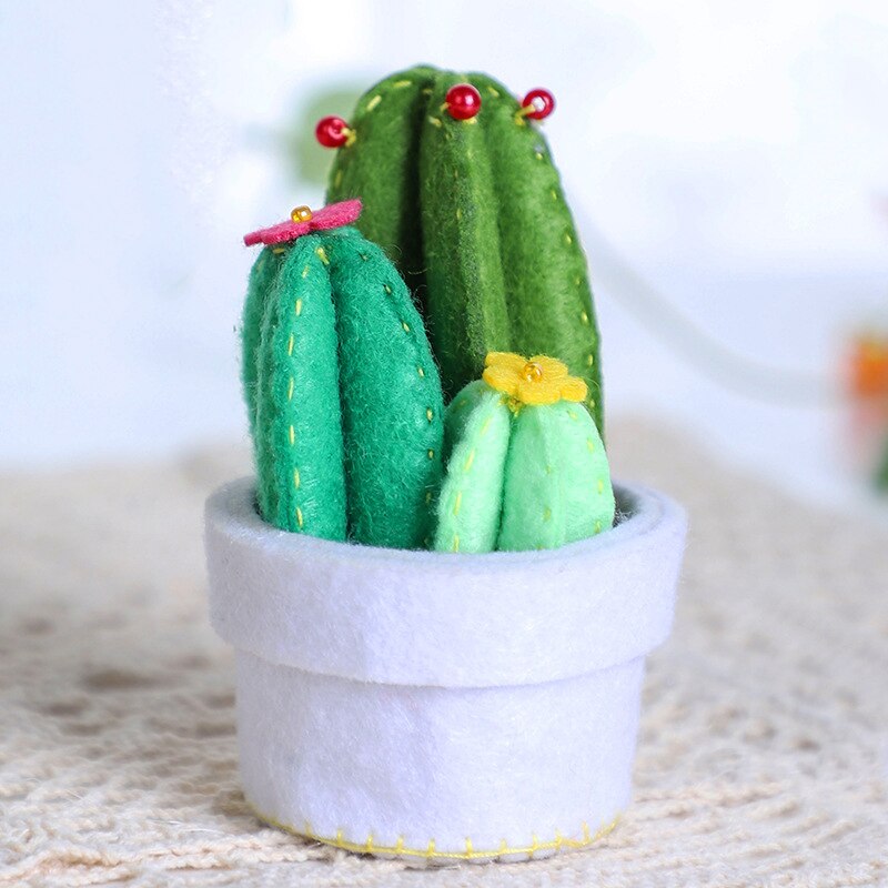 Suculentas hechas a mano, Kit de fieltro en maceta, proceso de multicapacidad no tejido, decoración para el hogar, fieltro DIY, paquete suculenta, pequeña maceta, plantas