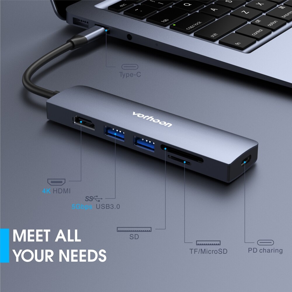 Vothoon USB C HUB Type C to Multi USB 3.0 HUB HDMI Adapter For MacBook Pro Huawei Samsung S10 USB-C 3.1 Splitter 3 Port USB HUB