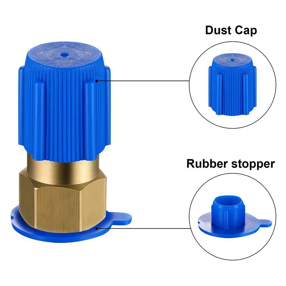 2 Packs Air Conditioning Retrofit Valve with Dust Cap Converts R12 to R134a Piercing Tap Valve Replace Car Accessories