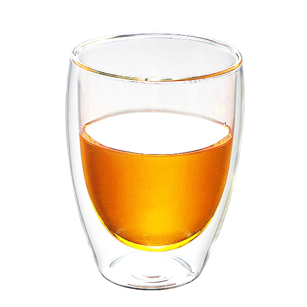 250/350/450ml copa de vidrio de vino café de leche doble capa de aislamiento de vidrio de agua taza de bebida vaso de whisky vasos de vidrio: 350ml