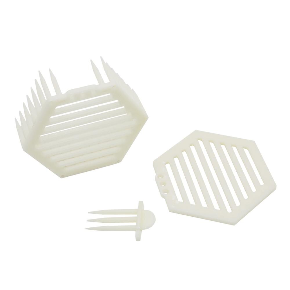 Hexagon Plastic Needle Queen Bee Cage Captivity Bee Queen for Apiculture Beekeeper Beehive 40 Pcs: Default Title