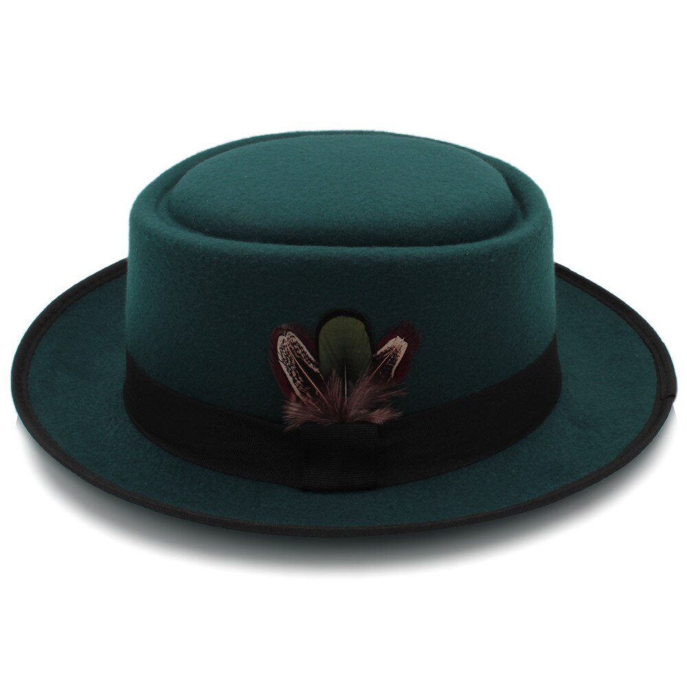 Women Men Autumn Felt Pork Pie Hat for Lad Crushable Hat Fedora Hat Walter Dad Winter Retro Fedora Hat