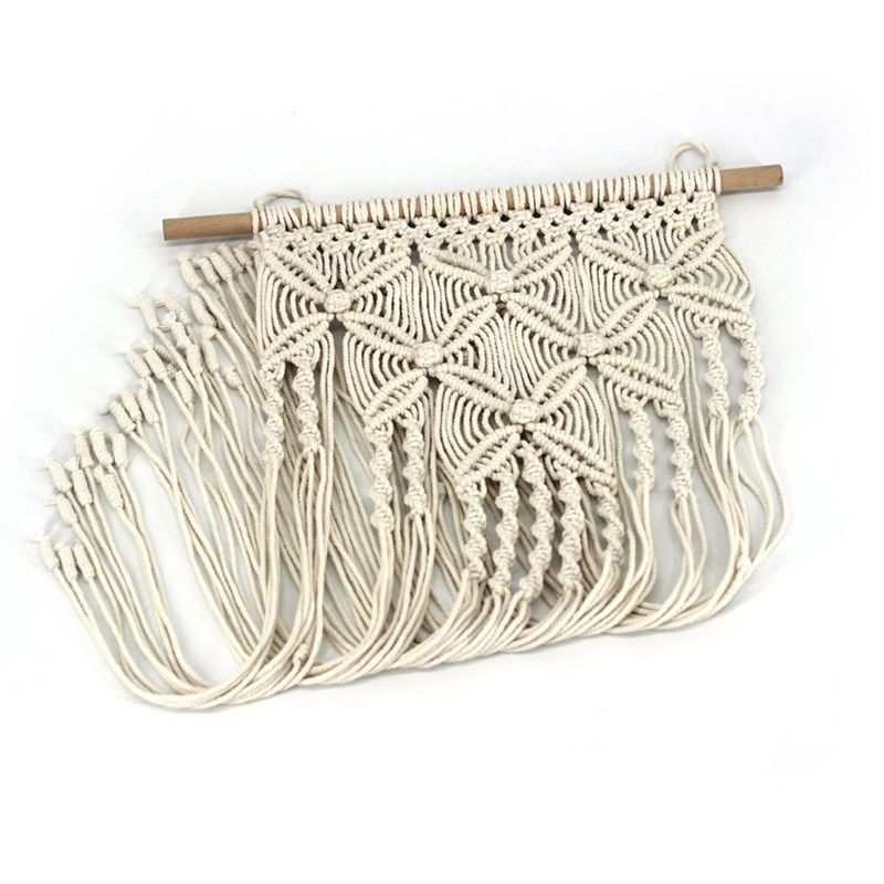 Macrame Woven Wall Hanging Tapestry Handmade Boho Chic Bohemian Art Apartment Dorm Room Home Decoration