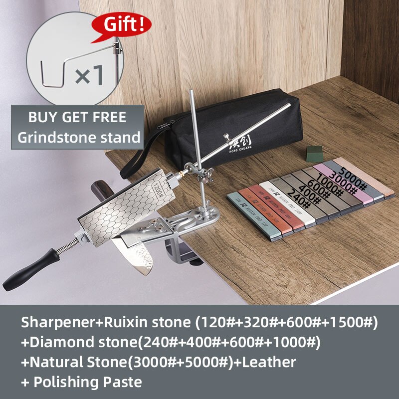 Knife Sharpener Grinder Sharpening Machine Diamond Bar Set Stone Whetstone Tools Kitchen Accessorie Ruixin pro: HC0806 Set I