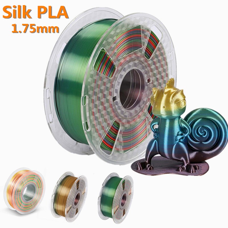 3D PLA Silk Rainbow Filament 1KG/500G/250G 1.75mm 3D Printer Filaments pla Rainbow Shiny Color Silk Texture Printing Materials
