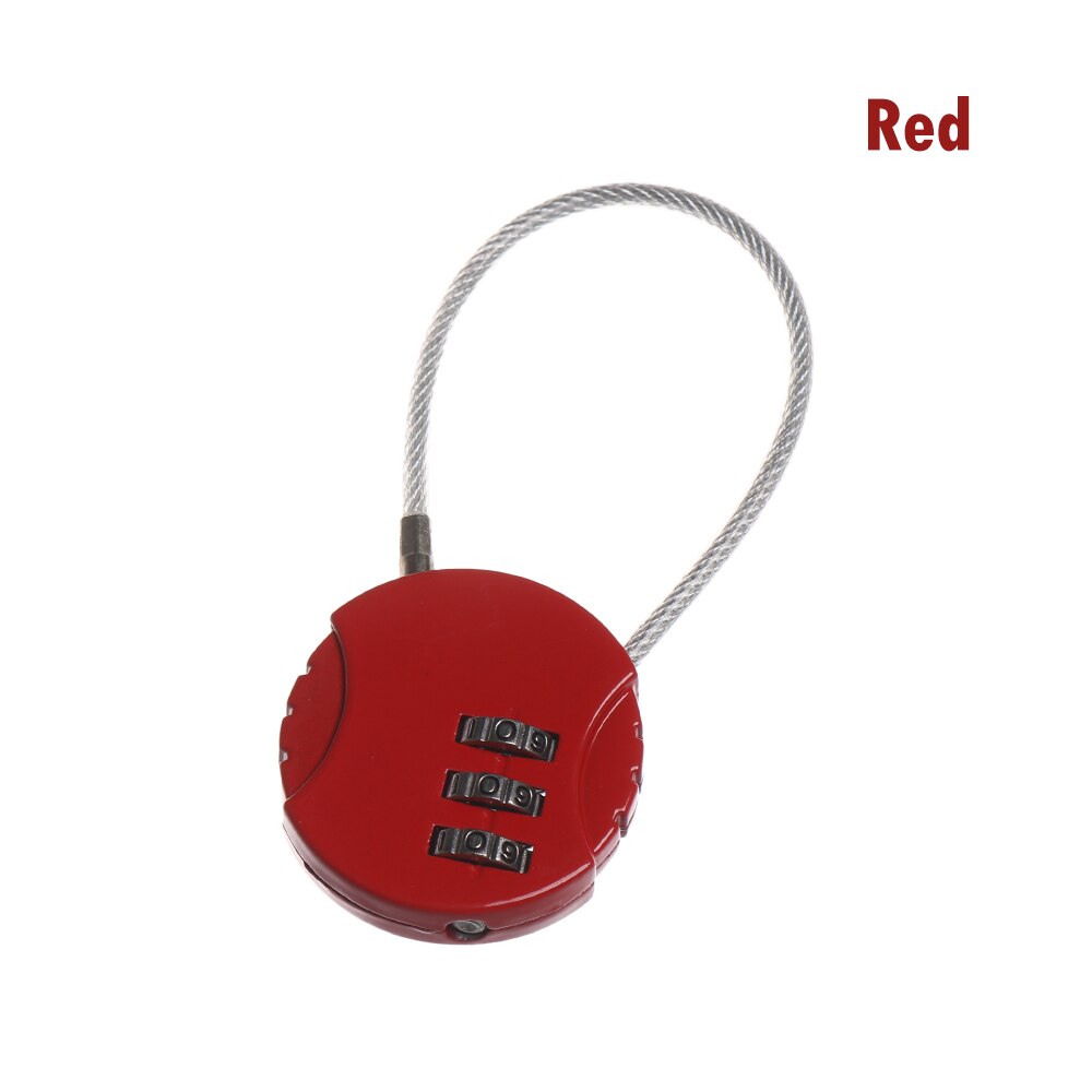 1 Pc 3 Dial Digit Nummer Code Hangslot Mini Mechanische Cijferslot Veiligheid Reizen Koffer Safe Lock Bagage Lock Van gym: Rood
