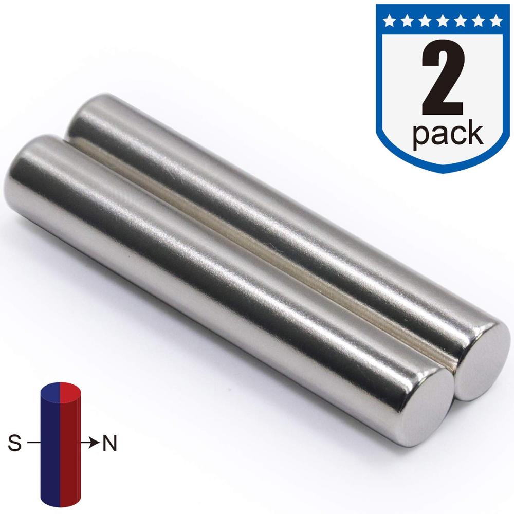 MIKEDE N52 Neodymium sterke Cilinder Magneet (10x60mm) met Magnetische Polen op De Zijkanten-Pack van 2