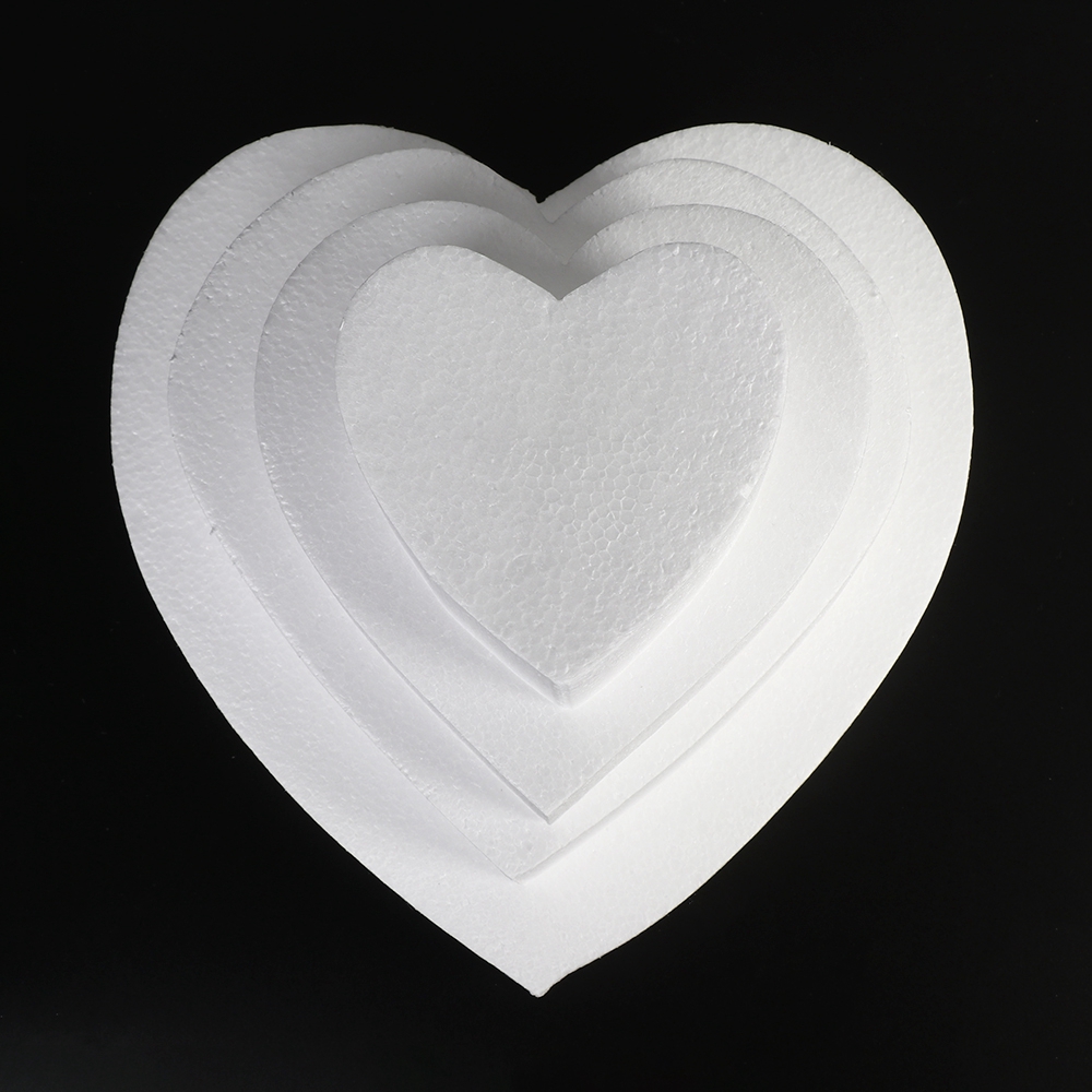 Diy bryllup dekorationer dummy kage skum form polystyren styrofoam praksis model hjerteformet