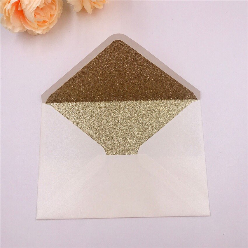 25pcs 13x19cm Iridescent shimmer Card Paper Wedding Invitation Card Envelope Rectangle Pearlescent Glitter Envelope Celebration