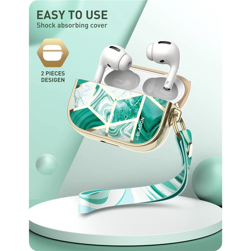 Funda i-blason Cosmo diseñada para Airpods Pro, funda protectora de mármol de 360 grados, funda compatible con Apple AirPods Pro )