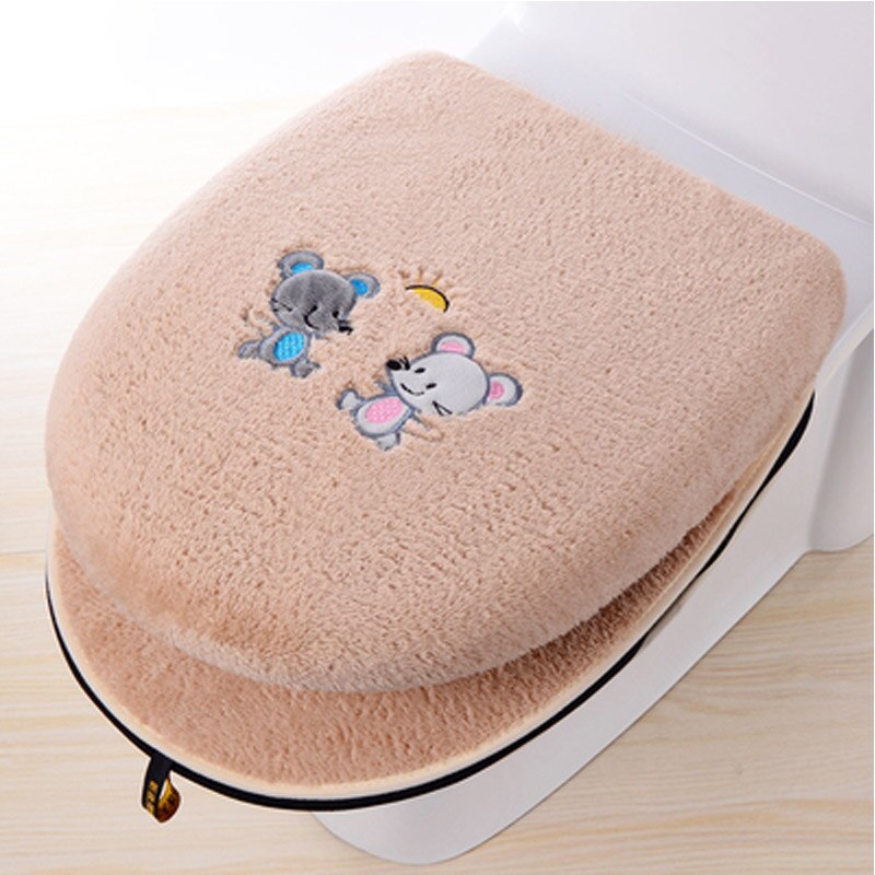 Calentador de baño para asiento de inodoro, paño suave, tapa lavable, almohadilla de cubierta superior, suministros de asiento de inodoro engrosados: A13