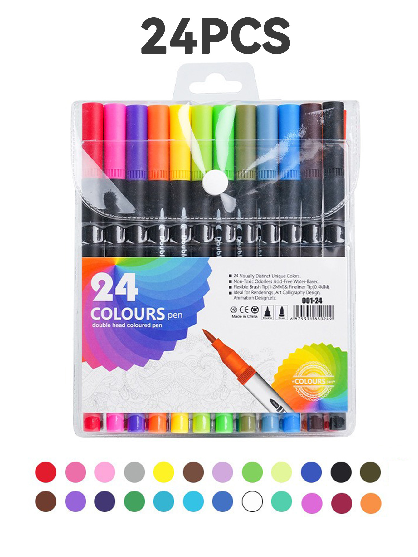 12/24/36/60/80/100/120 Colors Dual Markers Brush Pen Fine Double Tip Art Marker Coloring Hand Lettering Drawing School Supplied