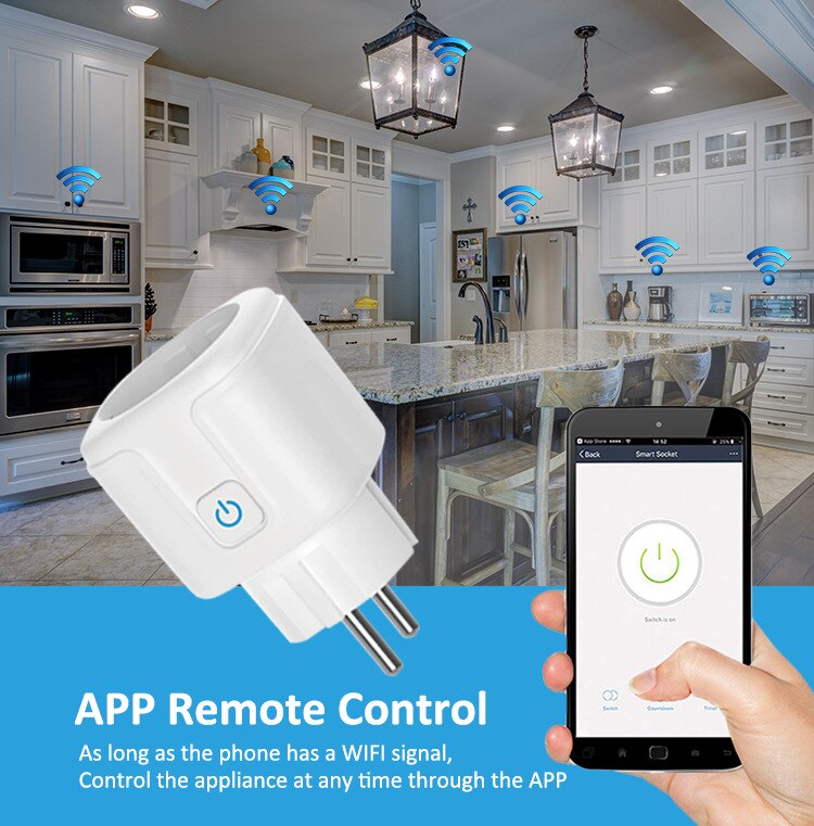 EU Plug Smart Wifi energy Power meter with Power Monitor Smart Home Wifi Wireless Socket Outlet Works with Alexa Google Home