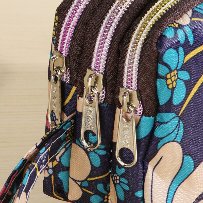 Stijl Hand Prachtige Drie Zip Portemonnee Oxford Doek Draagtas Vrouwen Portemonnee