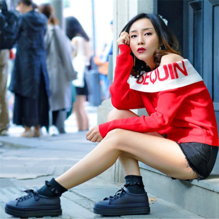 Chaussures pour femmes plate-forme bouche peu profonde décontracté femme baskets bout rond chaussures plates sabots nouvelle robe loisirs tissu solide en plastique