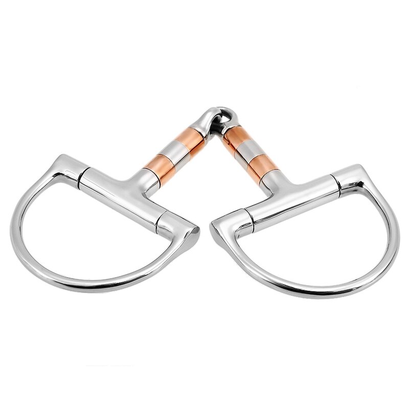 Equestrian Horse Mouth Bit Stainless Steel Horse Mouth Piece Snaffle Double Jointed Bit Horse Racing Accessory