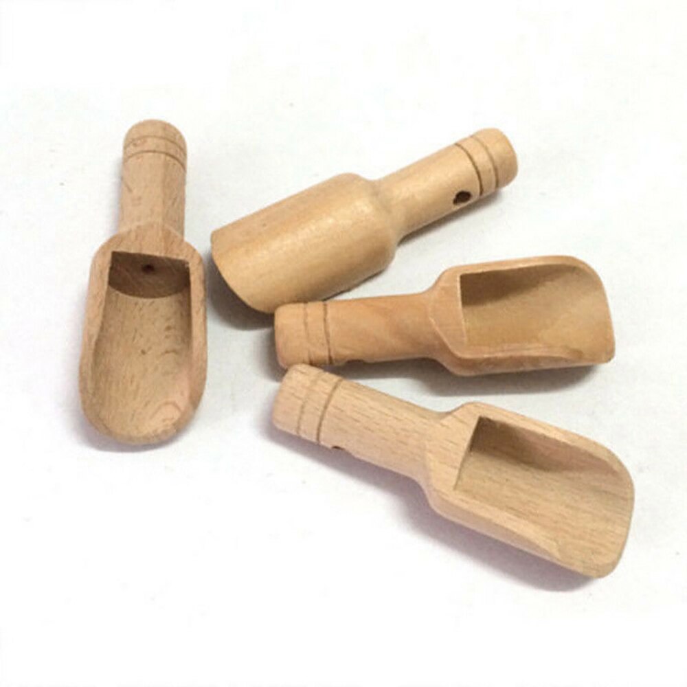 10pcs/set Mini Salt Spoons Wooden Coffee Tea Scoops Honey Coffee Condiment Salt Sugar Tea Spoon Kitchen Utensils