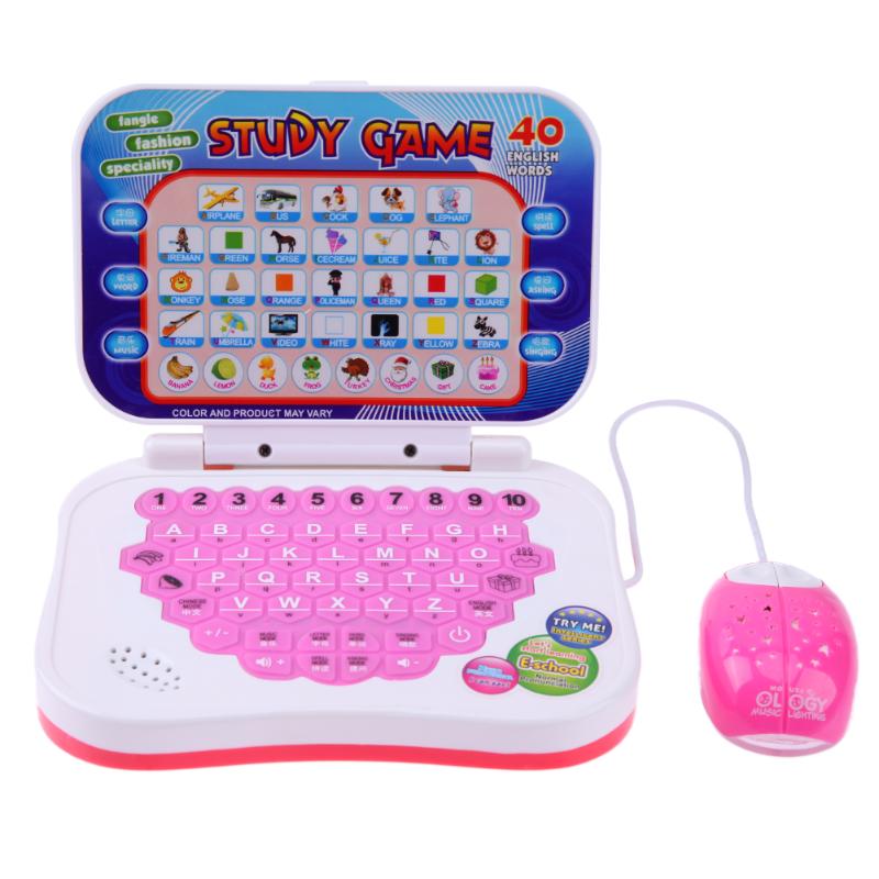1 Set Tweetalig Leren Machine Kinderen Kid Laptop Computer Speelgoed Alfabet Uitspraak Leren Speelgoed Voor Kinderen Kleur Willekeurige