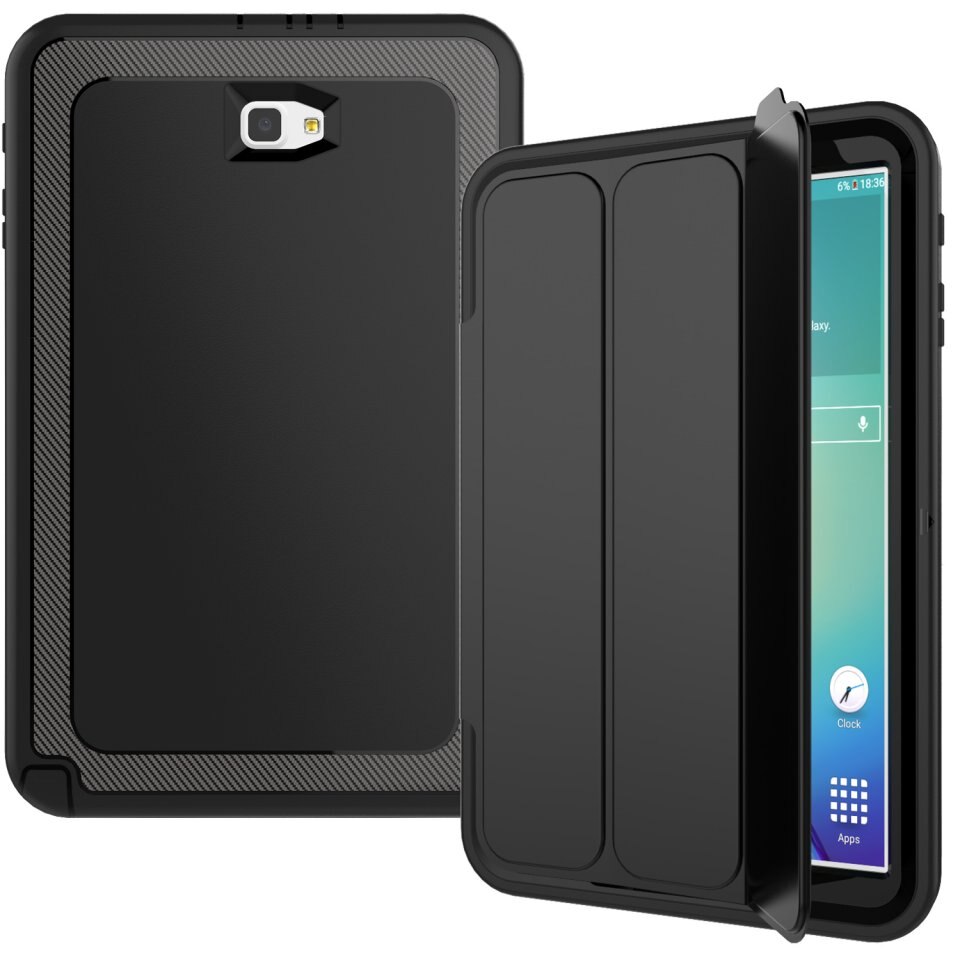 Magnético inteligente para automóbil dormir despierto funda para Samsung Galaxy Tab un A6 10,1 T580 T585 T585N SM-T580 SM-T585 SM-T580N cubierta: Black