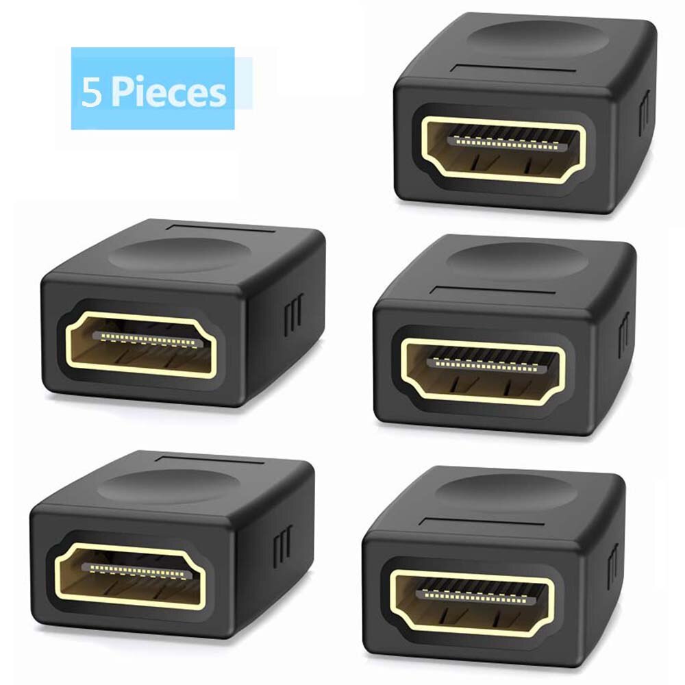 Ventie HDMI Extender Adapter HDMI Female naar Vrouwelijke Connector 4k HDMI 2.0 Extension Converter Adapter voor PS4 Monitor HDMI kabel: 5 pcs Black