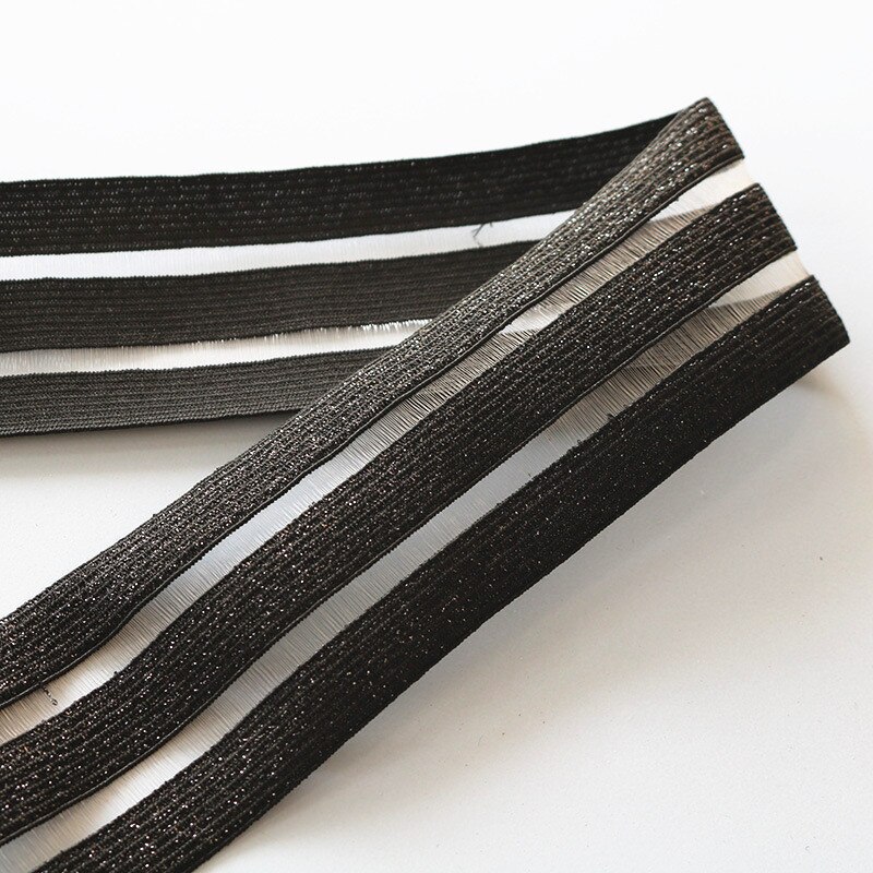 Zwart Wit Elastische Band 50 Mm 90 Mm Glitter Goud Zilver Mesh Kledingstuk Elastische Riem Meisje Jurk Naaien Diy Ambachten accessoires 1 Meter