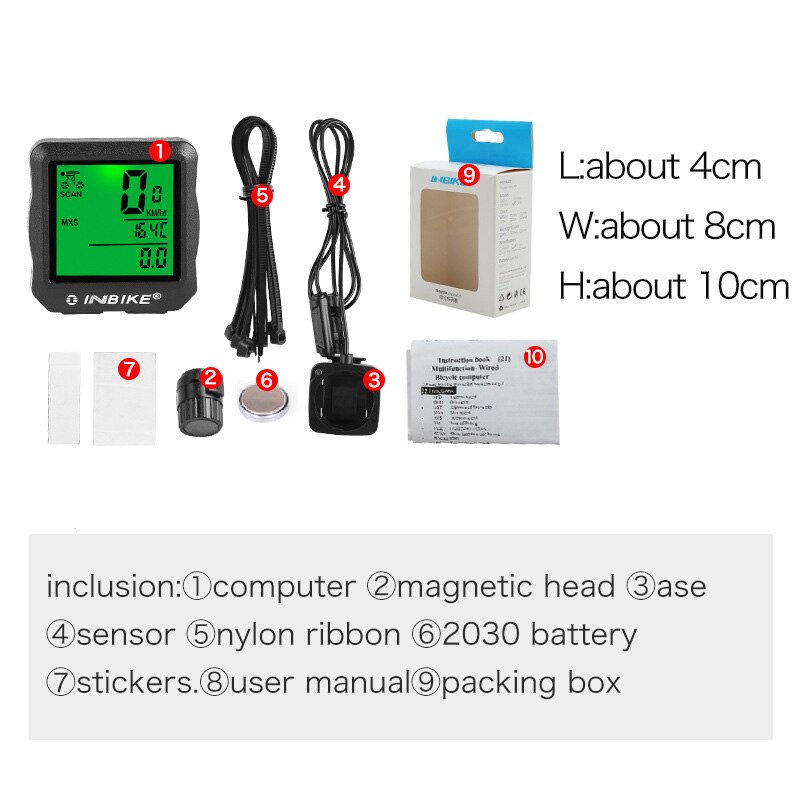 INBIKE IC005 Waterproof Bicycle Computer With Backlight Wireless Wired Bicycle Computer Bike Speedometer Odometer Bike Stopwatch