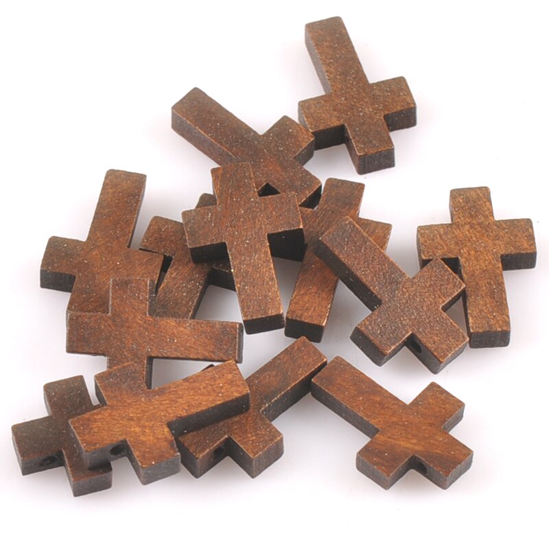 Cuentas cruzadas de madera para manualidades, suministros para manualidades DIY, adorno colgante, colgante, para niños, decoración de madera sin terminar, artes y manualidades, 50 Uds., m2575