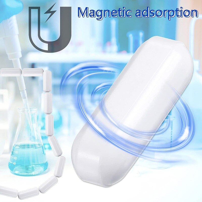 16 Pieces PTFE Magnetic Stirrer Mixer Stir Bar, White Color, Stir Rod Magnetic, Laboratory Bar, Stir Plate Magnet