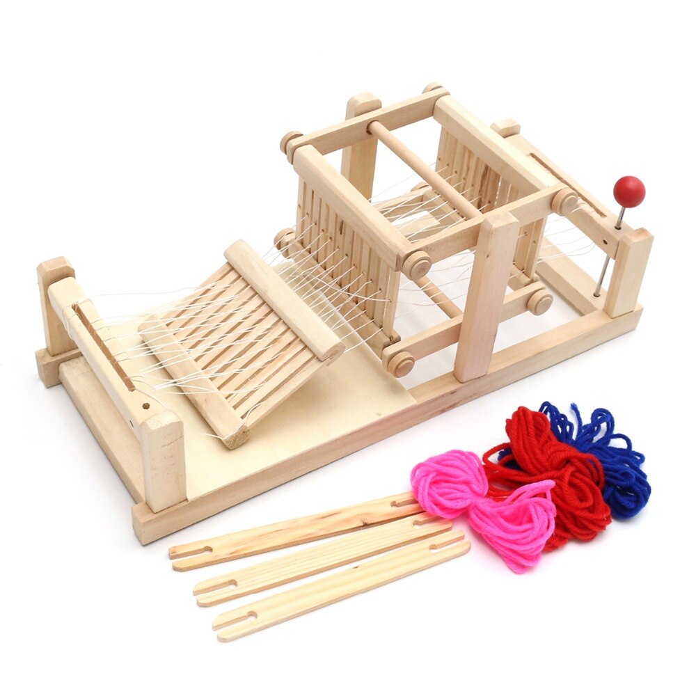 Speelgoed voor fantasiespel, houten chinese traditionele houten tafel, weefgetouw, model, doe-het-zelf, handgemaakt speelgoed voor kinderen en volwassenen