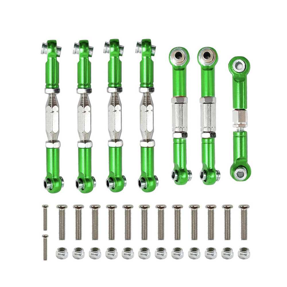 Juego de varillas de dirección con varilla de tracción servo de conexión de metal para WLtoys 1:14 144001 124018 124019 Piezas de actualización de coche RC: Naranja