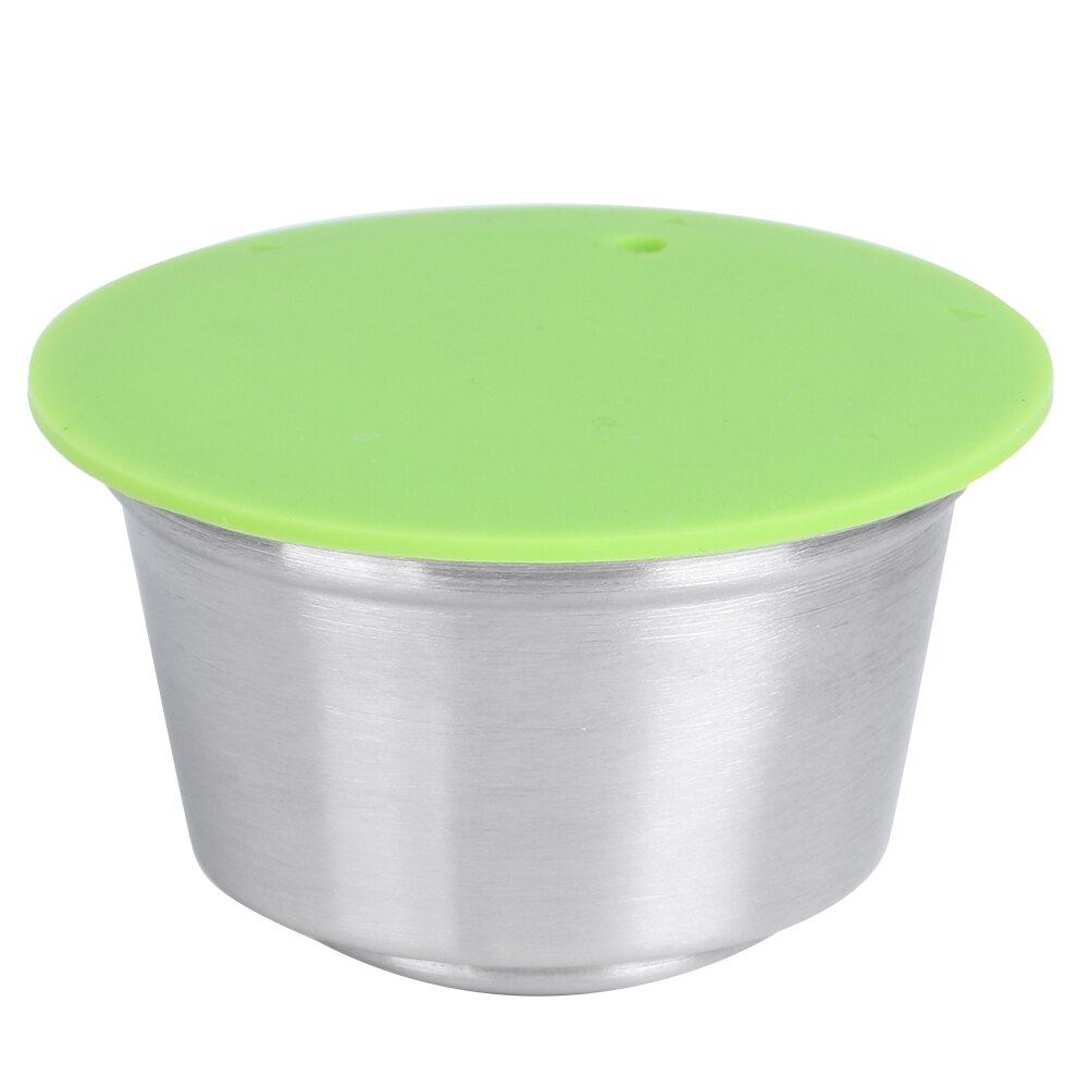 40ML Stainless Steel Coffee Capsule Reusable Nestle Capsule Refillable Filter Cup for Dolce Gusto Coffee Maker: Green