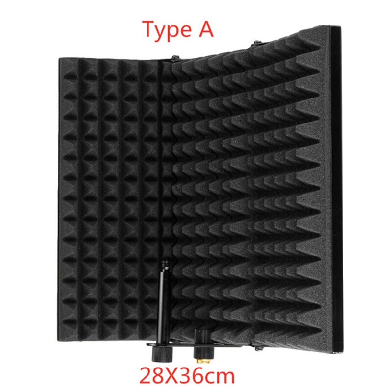3/5- plades foldbar optagemikrofon vindskærmstav lydabsorberende dækselisolering skjold akustisk skum lydisoleret panel: 3 plader