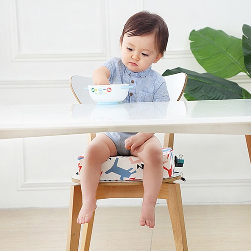 Cojín de asiento de comedor para niños, elevador de silla extraíble ajustable