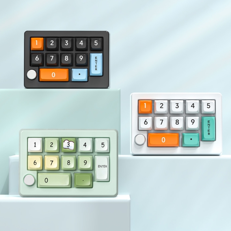 DN59 12-Key Handed Wireless Mechanical Keyboard with 12 Programmable Keys and Lights 2.4Ghz 3Modes Small Keypad