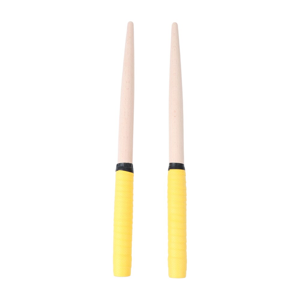 1 par 35 x 2cm taiko trommestikker bærbare træ trommestikker lette slagstænger til tromme (gul)
