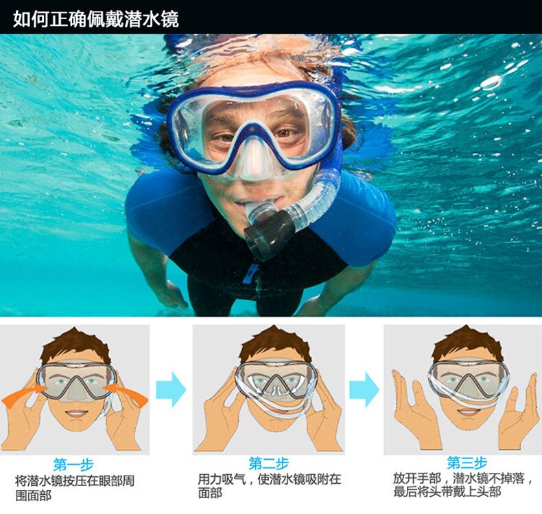 Snorkel Diving Mask and Goggles Glasses Diving Swimming Easy Breath Tube Set Snorkel Mask Snorkels