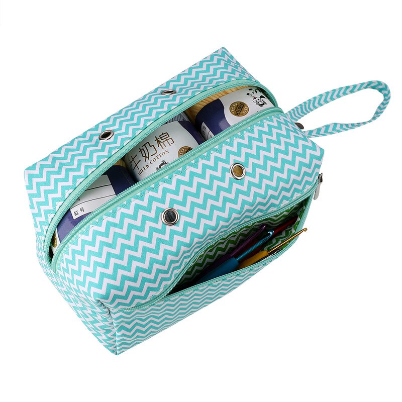 2 størrelser garn oppbevaring organisator bag diy syning hekling strikking oppbevaringspose ull garn baller holder pose sy forsyninger lagring