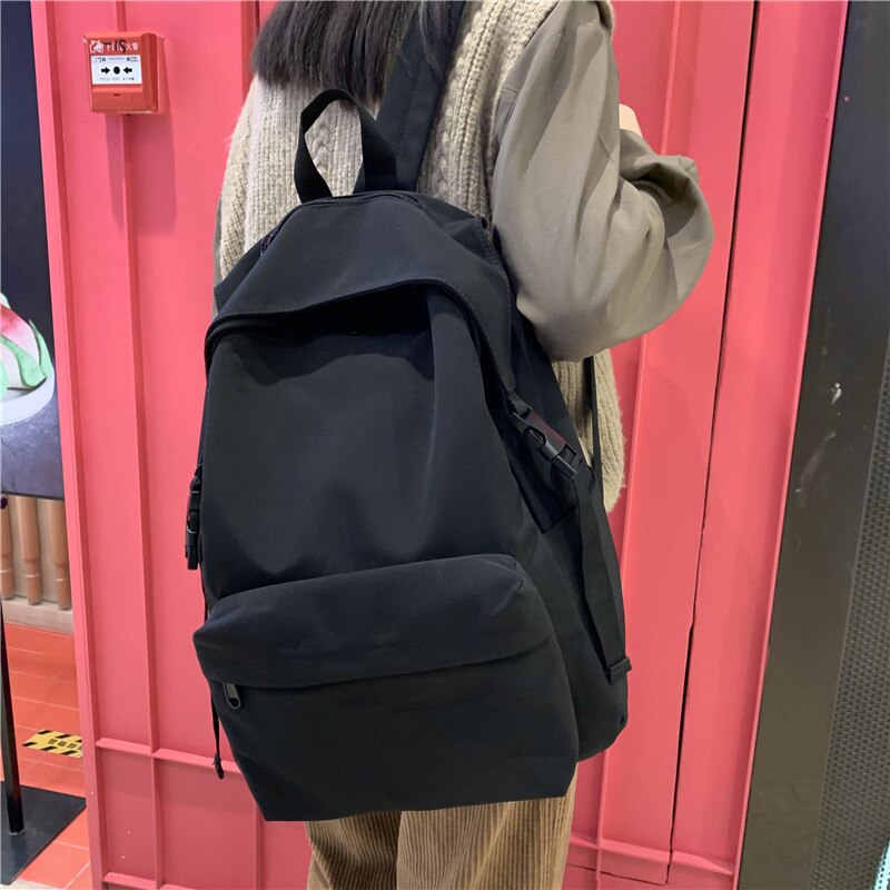 Kobieta solidna tornister dla nastoletnich dziewcząt 2020 Nylon podróży plecak kobiet Mochilas Sac A Dos Ladie plecak na laptopa torba męska paczka