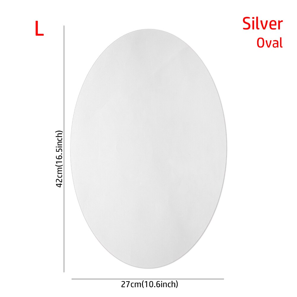 Acryl Spiegel Stickers Spiegel Muurstickers Reflecterende Glas Decals Ovale Rechthoek Muur Art Badkamer Woonkamer Woondecoratie: silver oval L