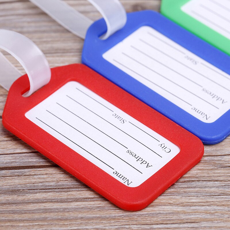 reizen accessoires Plastic Bagagelabel Reizen Koffer Reistas Boarding Tag Label Naam ID Tags snoep kleur