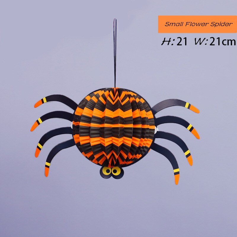 2 pc/ set halloween dekorationer bar rolig spöke fladdermus spindel pumpa lykta prydnad dekoration halloween festlokal layout rekvisita: Liten blomspindel